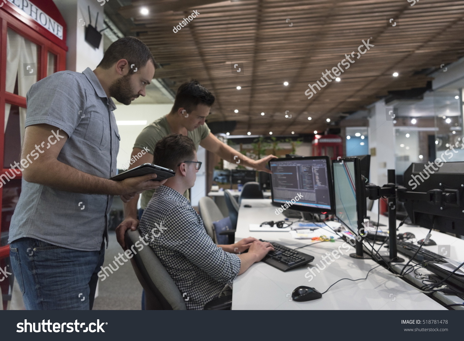 New Home 5 stock photo startup business people group working as team to find solution to problem 518781478